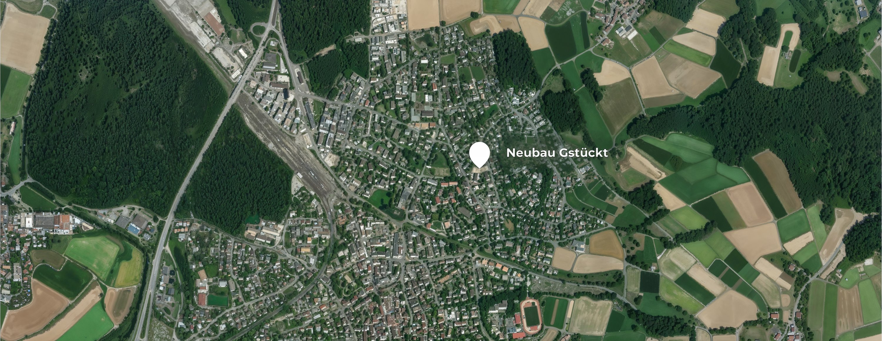 Lageplan mit Standort Neubau Gstückt, Dachslenbergstrasse 30 + 32, Bülach